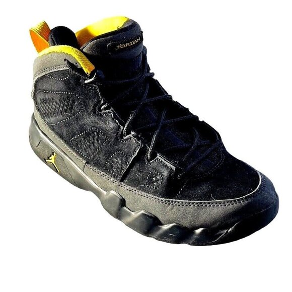 Air Jordan 9 Retro Nike Tennis Shoes High Top Dark Charcoal Sneaker Kids Size 3Y - Picture 1 of 12